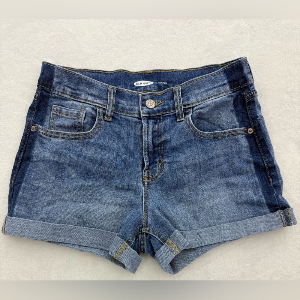 Women’s Old Navy Blue Denim Cuffed Shorts Size 0 Boyfriend summer